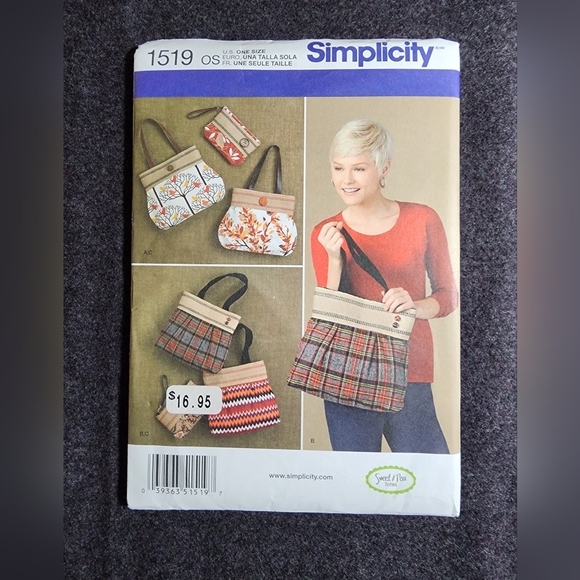 SEW13. Lot of 4 sewing purse/bag patterns - Picture 4 of 9